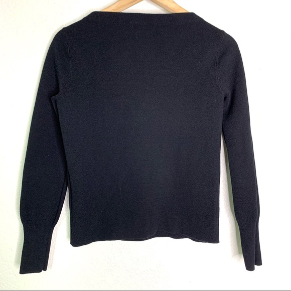 J. Crew black subtle boat neck merino wool sweater - Picture 7 of 8